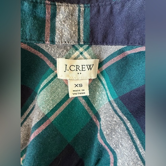 J.Crew Boyfriend Flannel Shirt – Sammy Plaid (Jade/Coral) – XS - Picture 4 of 6